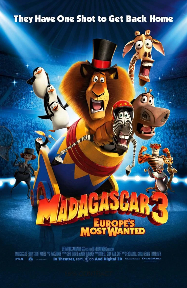 انیمیشن ماداگاسکار ۳: تحت تعقیب‌ در اروپا دوبله فارسی ۲۰۱۲